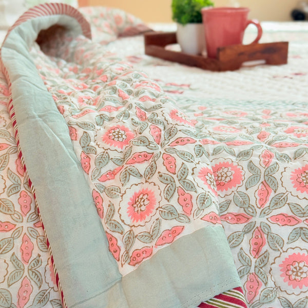 Floral Aura - Single Hand Blocked Quilt