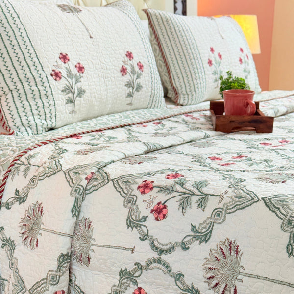 Whisper Weaves Hand Blocked Quilted Bedcover