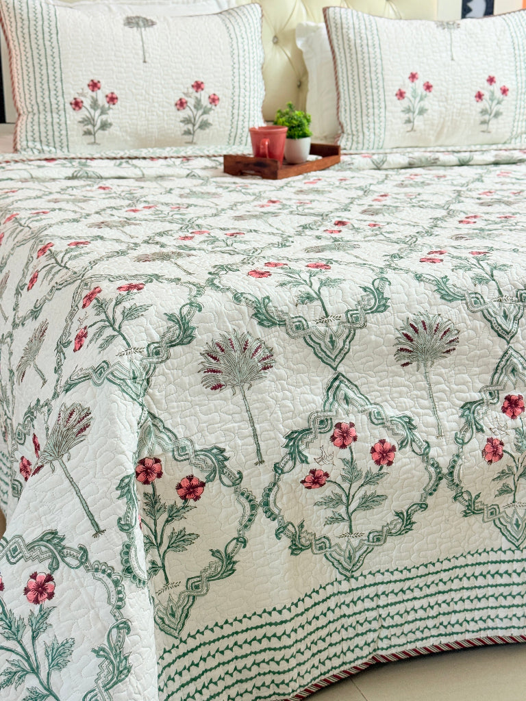 Whisper Weaves Hand Blocked Quilted Bedcover