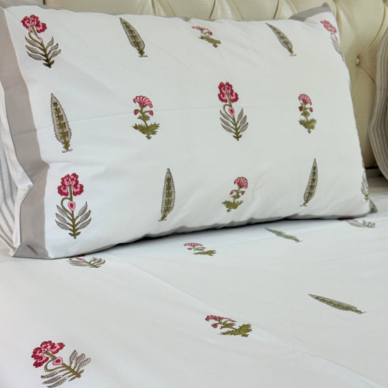 Saanjh Bloom Hand Blocked Sheet