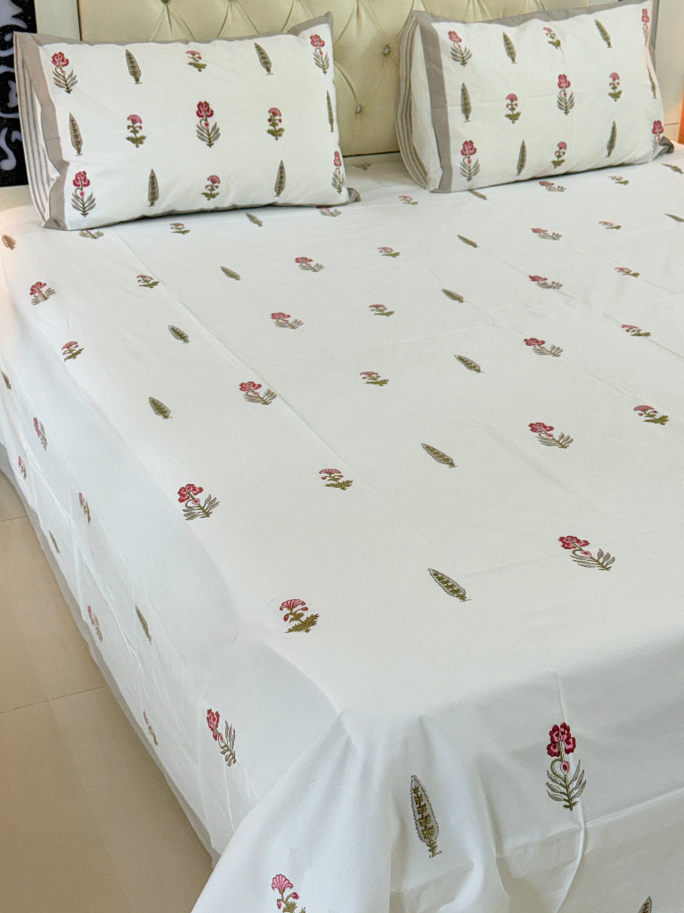 Saanjh Bloom Hand Blocked Sheet