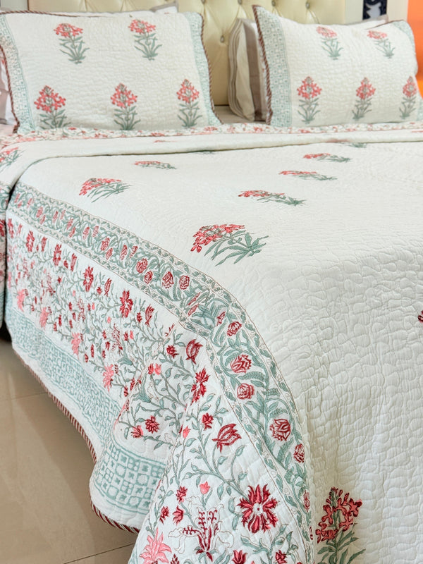 Sutradhar Hand Blocked Quilted Bedcover