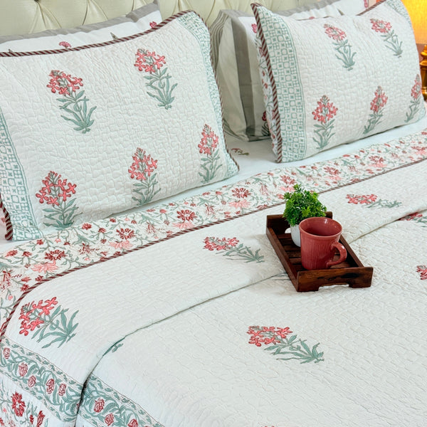Sutradhar Hand Blocked Quilted Bedcover