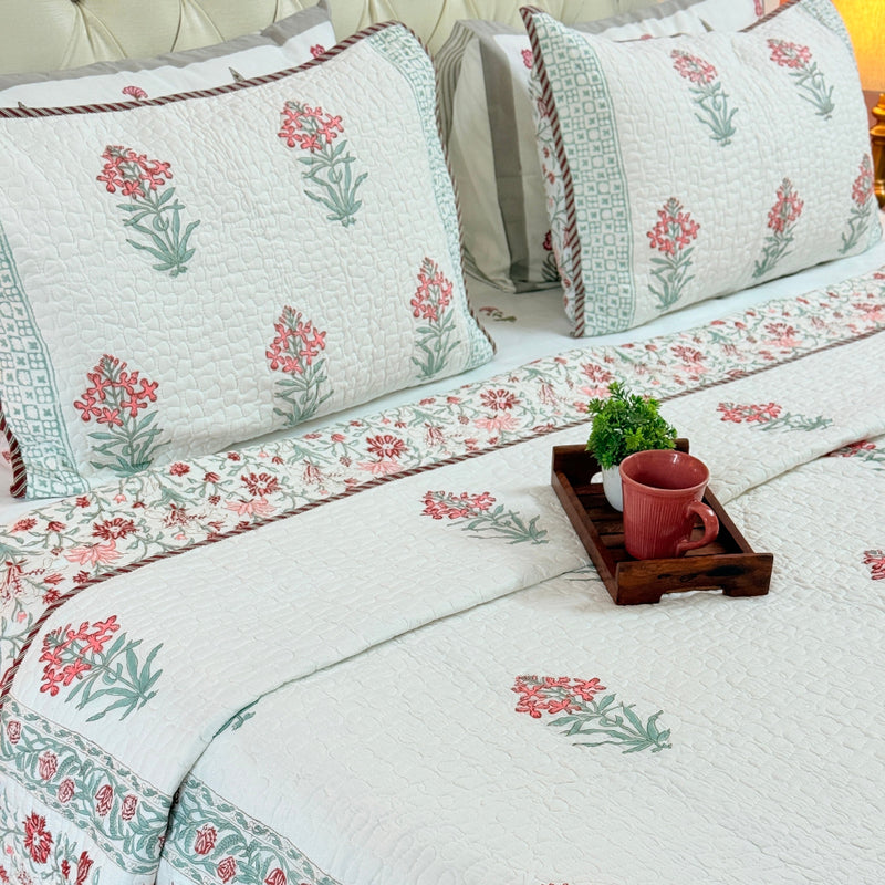 Sutradhar Hand Blocked Quilted Bedcover