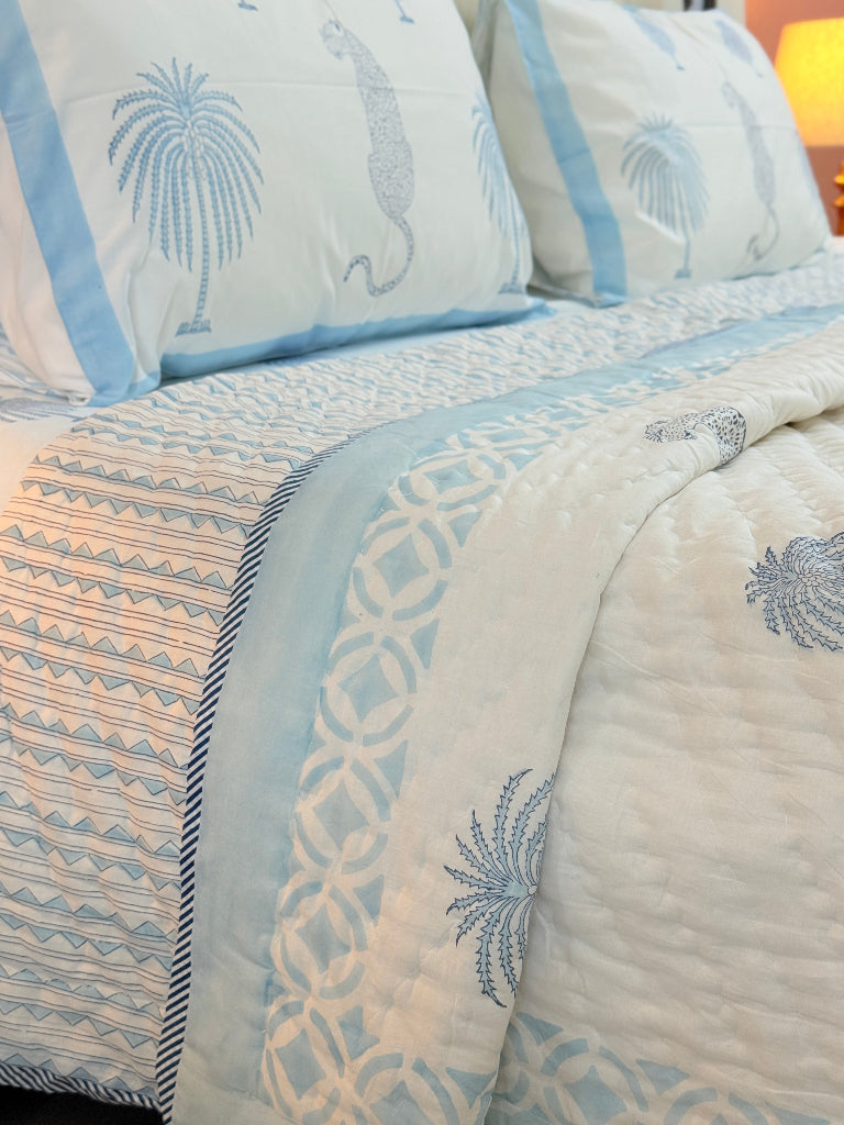 Palm Royale - Double Hand-blocked Quilt
