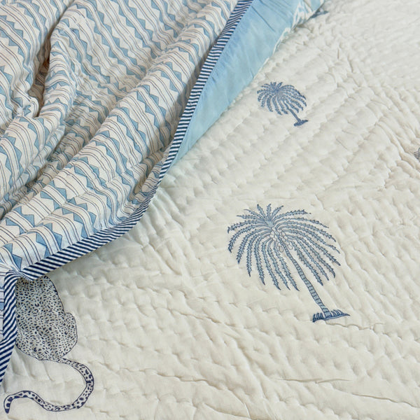 Palm Royale - Double Hand-blocked Quilt