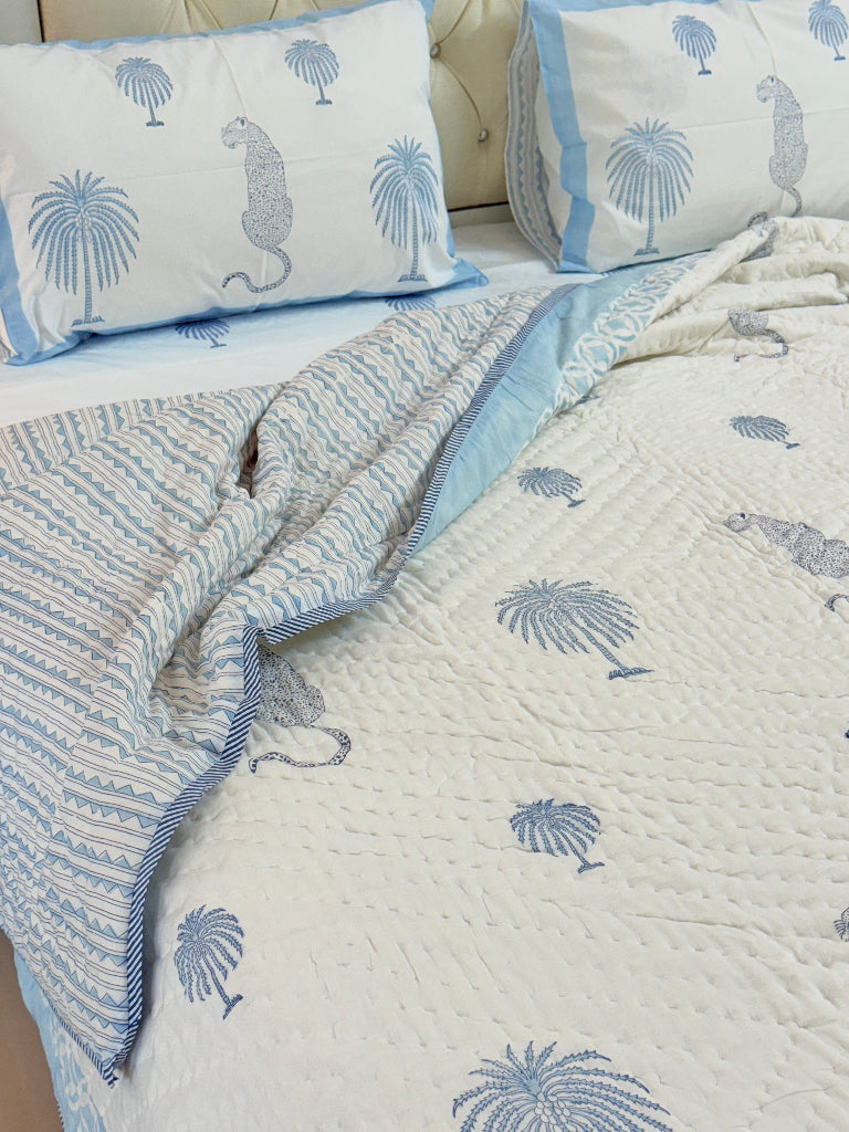 Palm Royale - Double Hand-blocked Quilt