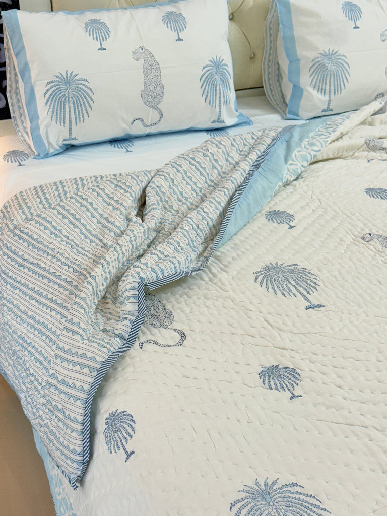 Palm Royale - Double Hand-blocked Quilt