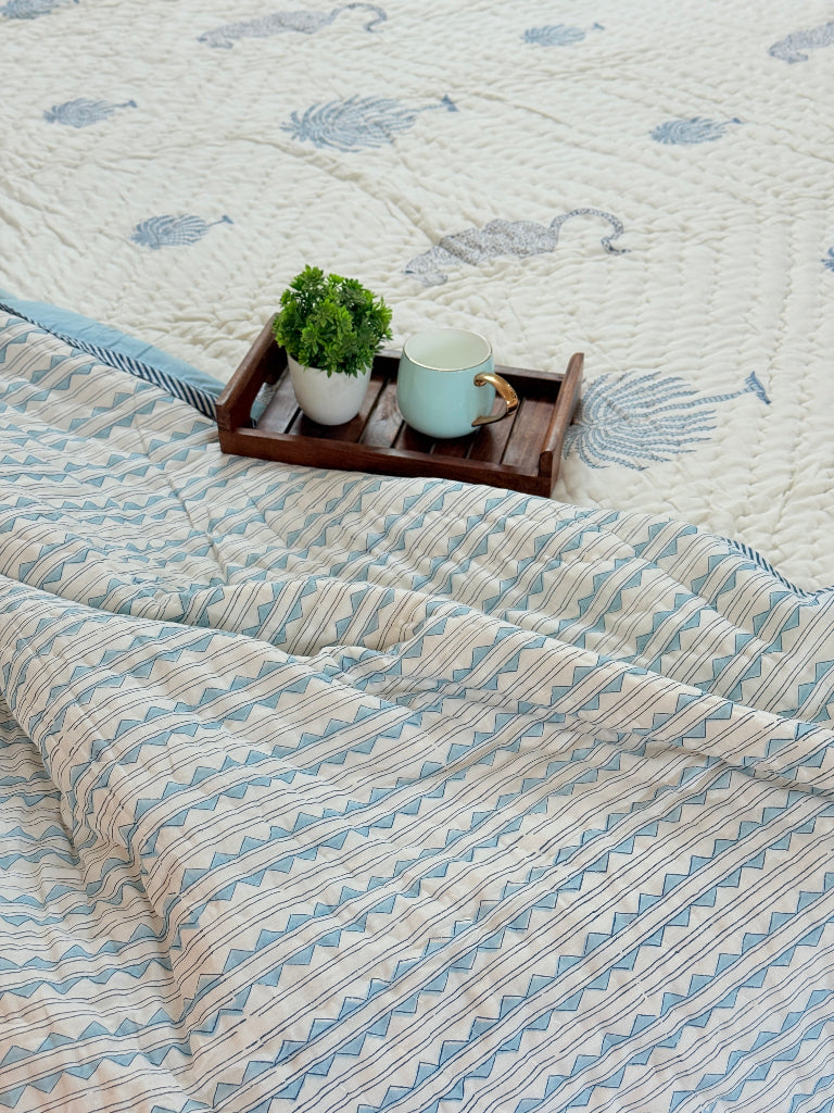 Palm Royale - Double Hand-blocked Quilt