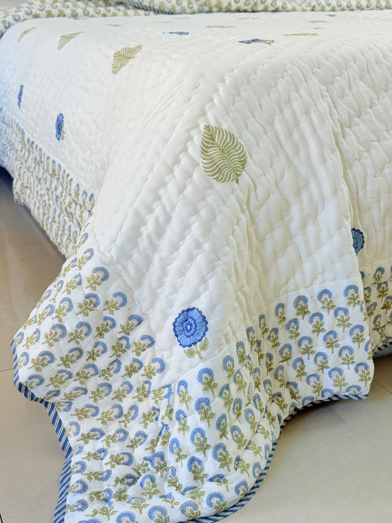 Botanic Charm Double Hand-blocked Quilt