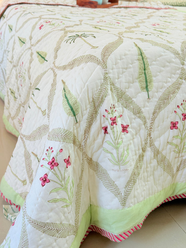 Eden Vines Single Hand-blocked Quilt