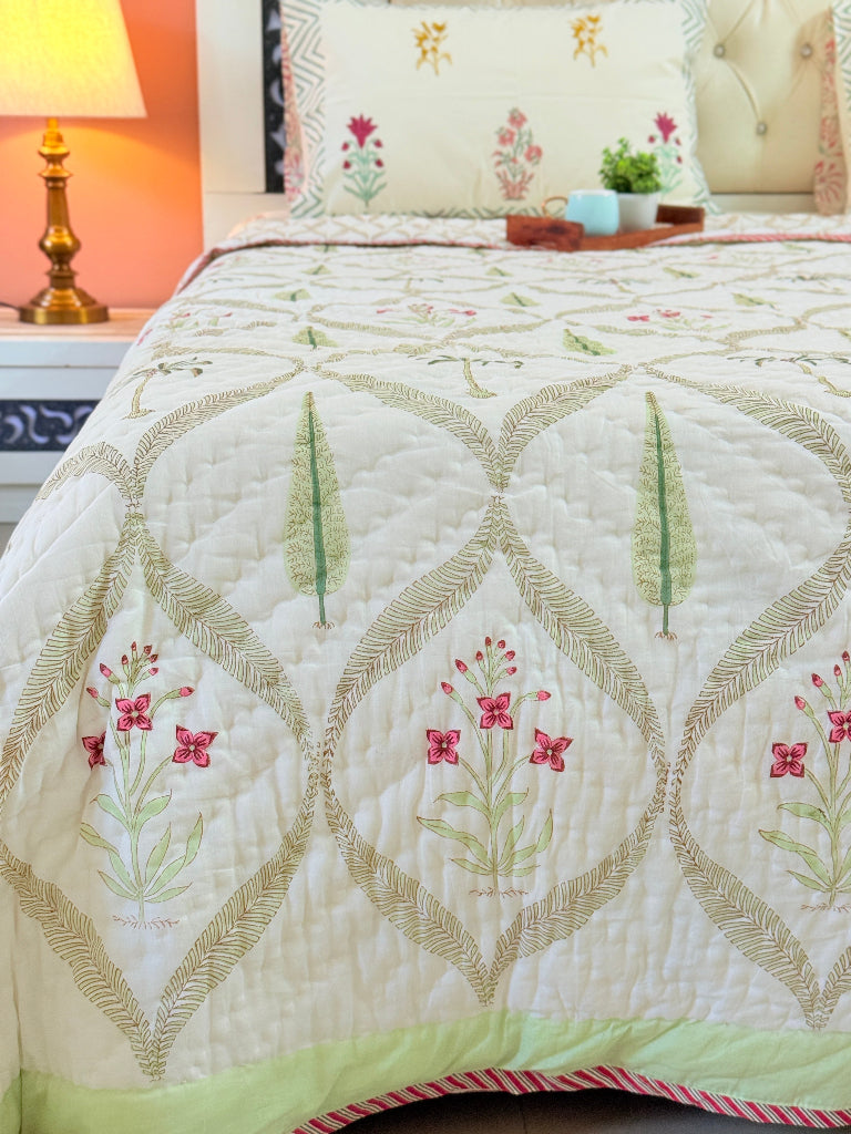 Eden Vines Single Hand-blocked Quilt