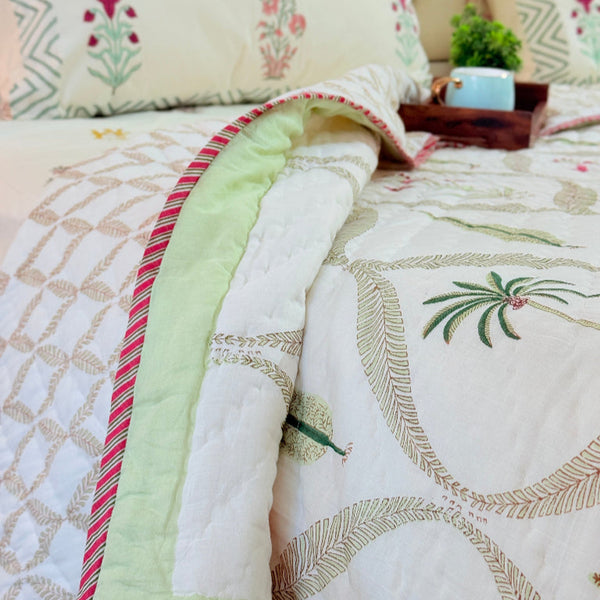 Eden Vines Single Hand-blocked Quilt