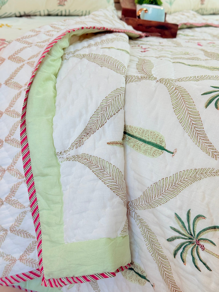 Eden Vines Single Hand-blocked Quilt