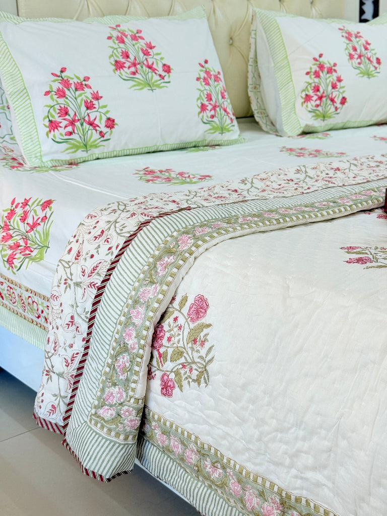 Mughal Charm Single Hand Blocked Quilt