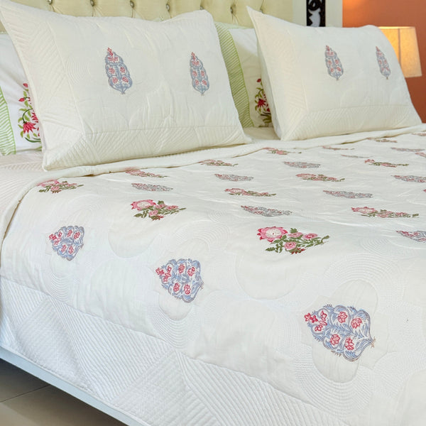 Loom and Block Hand Blocked Quilted Bedcover