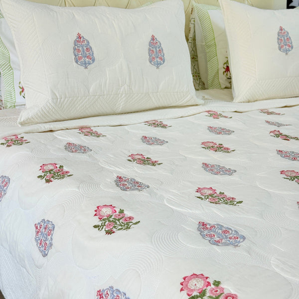 Loom and Block Hand Blocked Quilted Bedcover