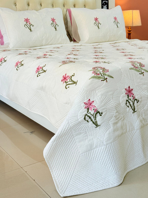 Florence Charm Hand Blocked Quilted Bedcover