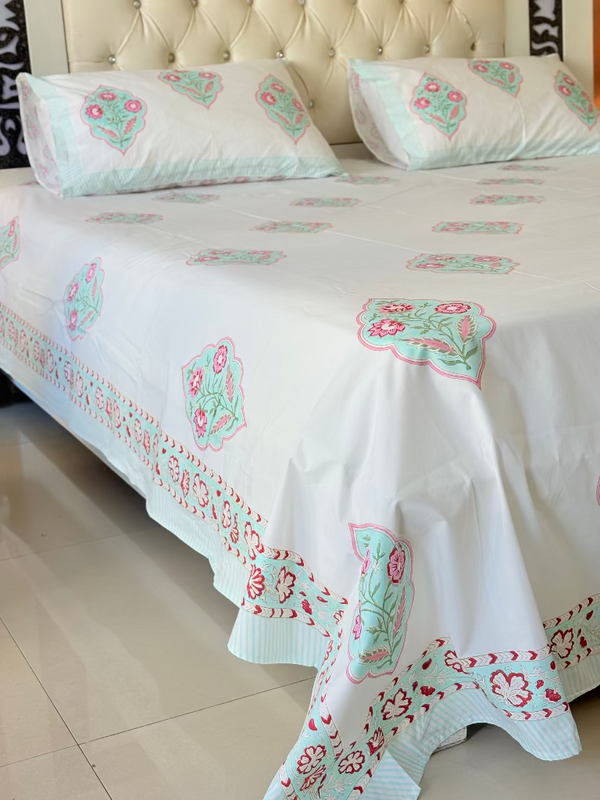 Charming Florals Hand Blocked Sheet