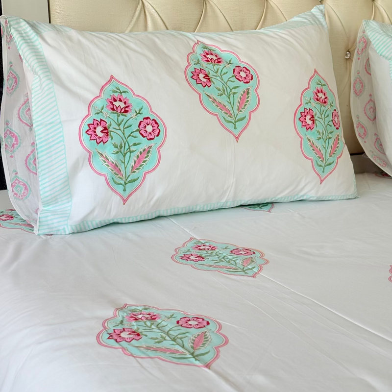 Charming Florals Hand Blocked Sheet