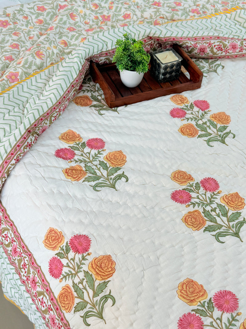 Rare Blooms - Single Hand Blocked Quilt