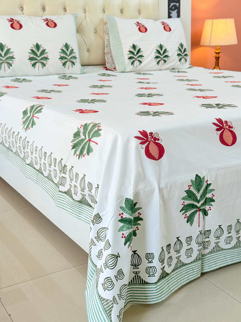 Pomegranate Motif Hand Blocked Sheet