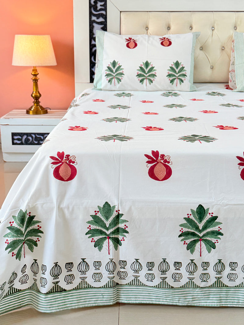 Pomegranate Motif Hand Blocked Sheet
