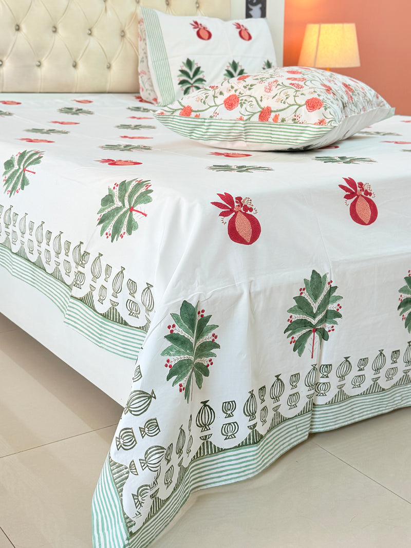 Pomegranate Motif Hand Blocked Sheet