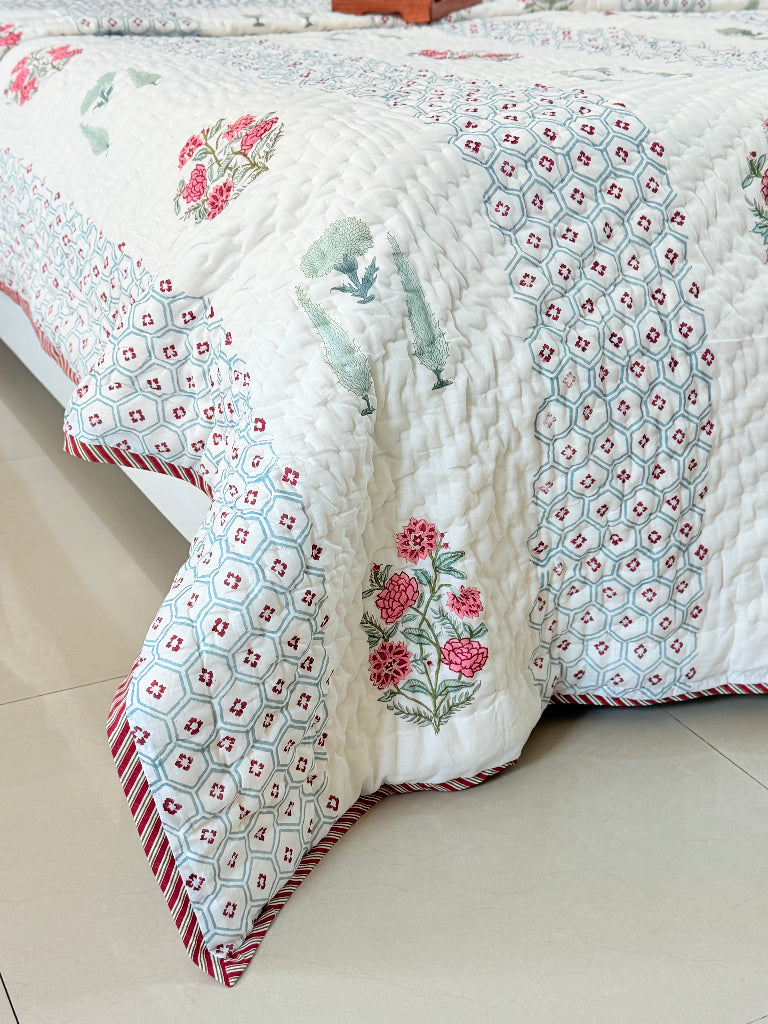 Garden Raga - Double Hand Blocked Quilt