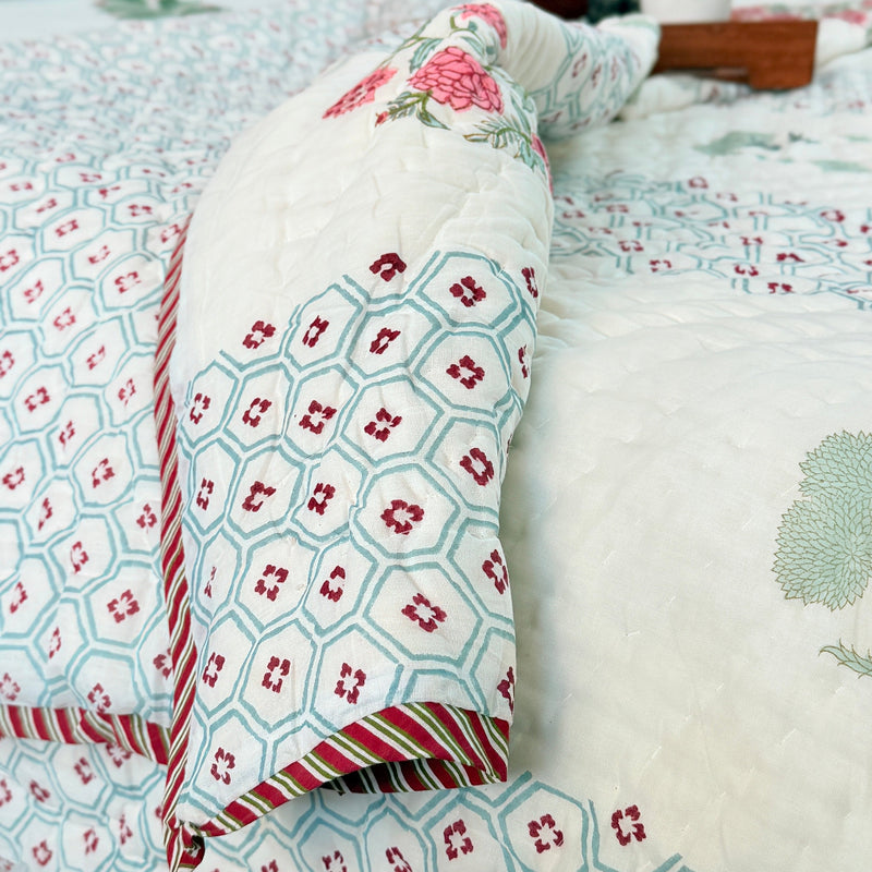 Garden Raga - Double Hand Blocked Quilt