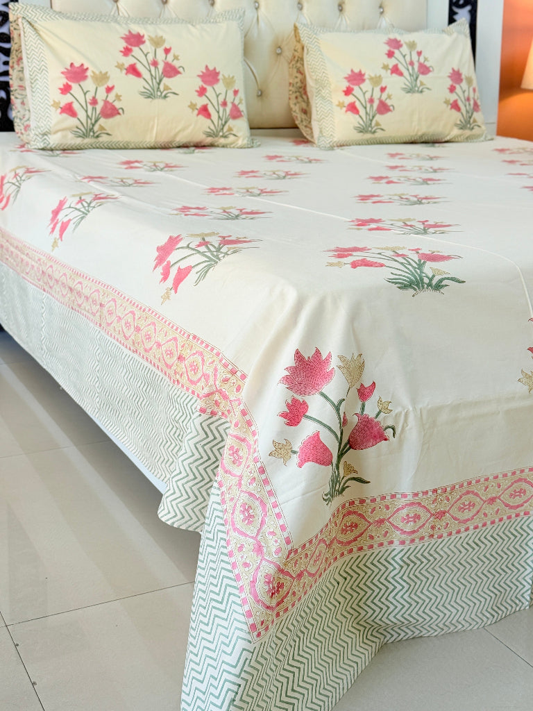 The Block Tale - Hand Blocked Sheet (Beige Base)