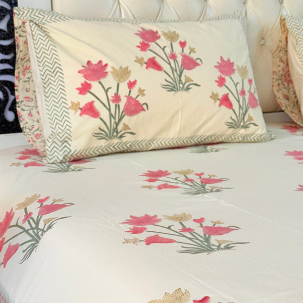 The Block Tale - Hand Blocked Sheet (Beige Base)