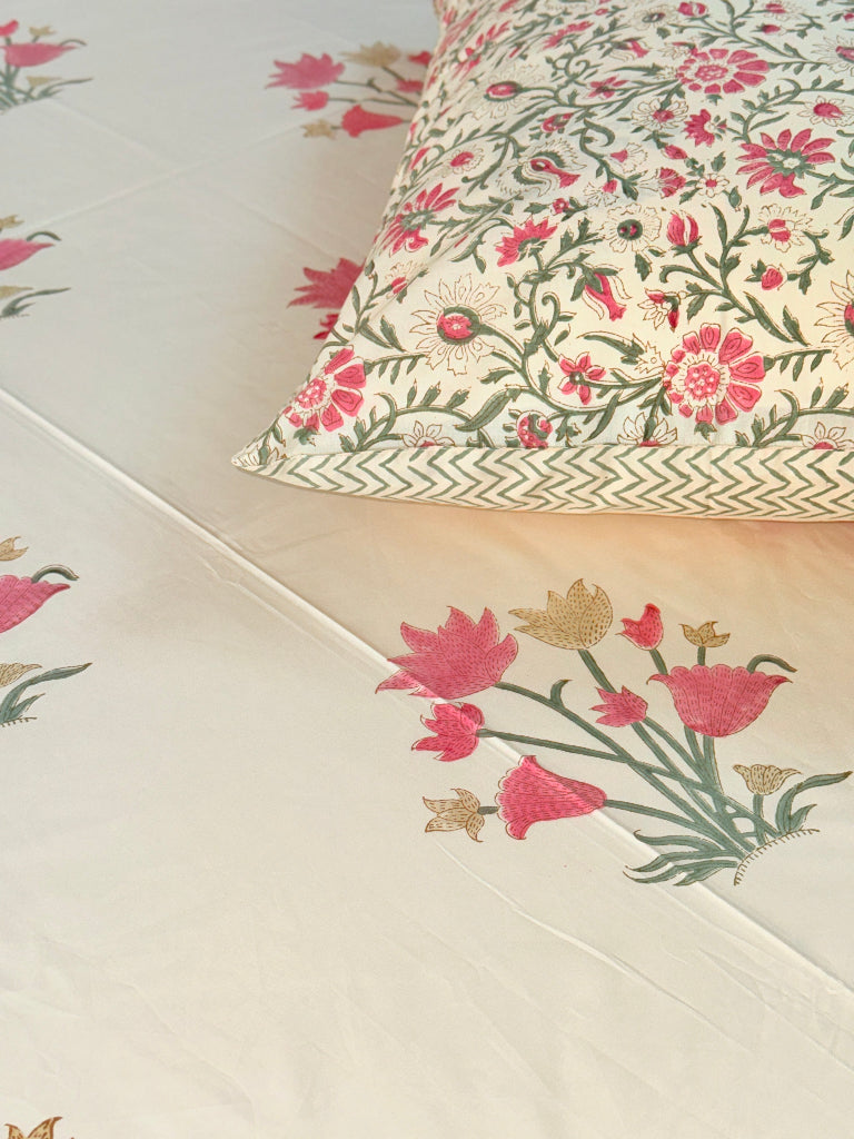 The Block Tale - Hand Blocked Sheet (Beige Base)