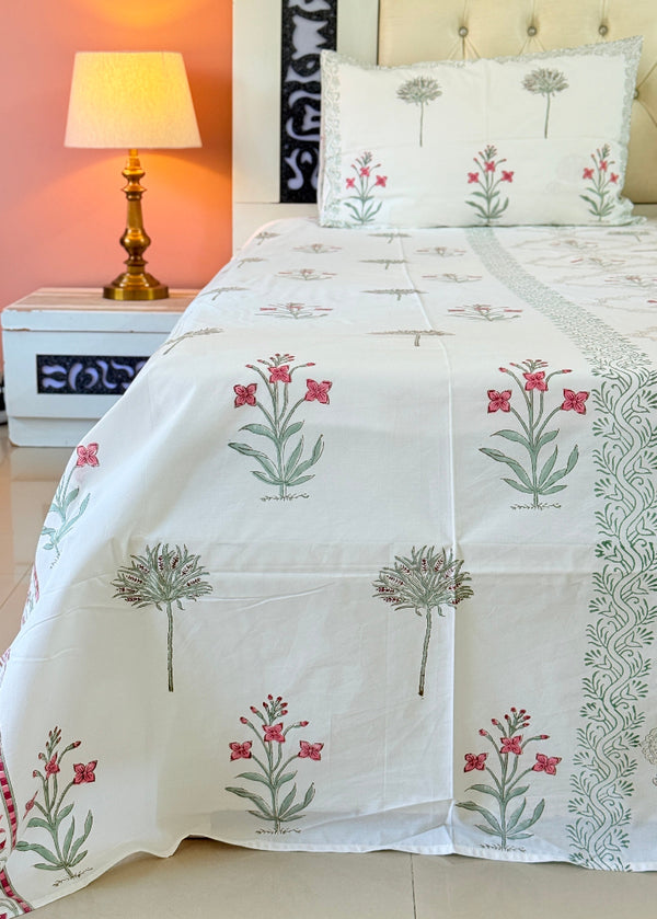Floral Elegance Hand Blocked Sheet