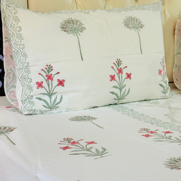 Floral Elegance Hand Blocked Sheet