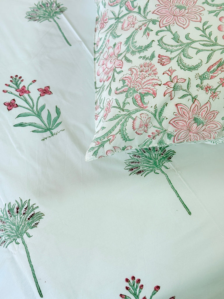 Floral Elegance Hand Blocked Sheet