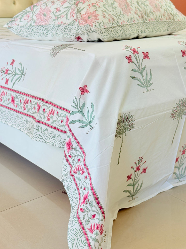 Floral Elegance Hand Blocked Sheet