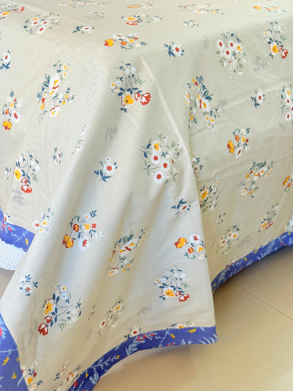 Blue Florals Single Cotton Dohar