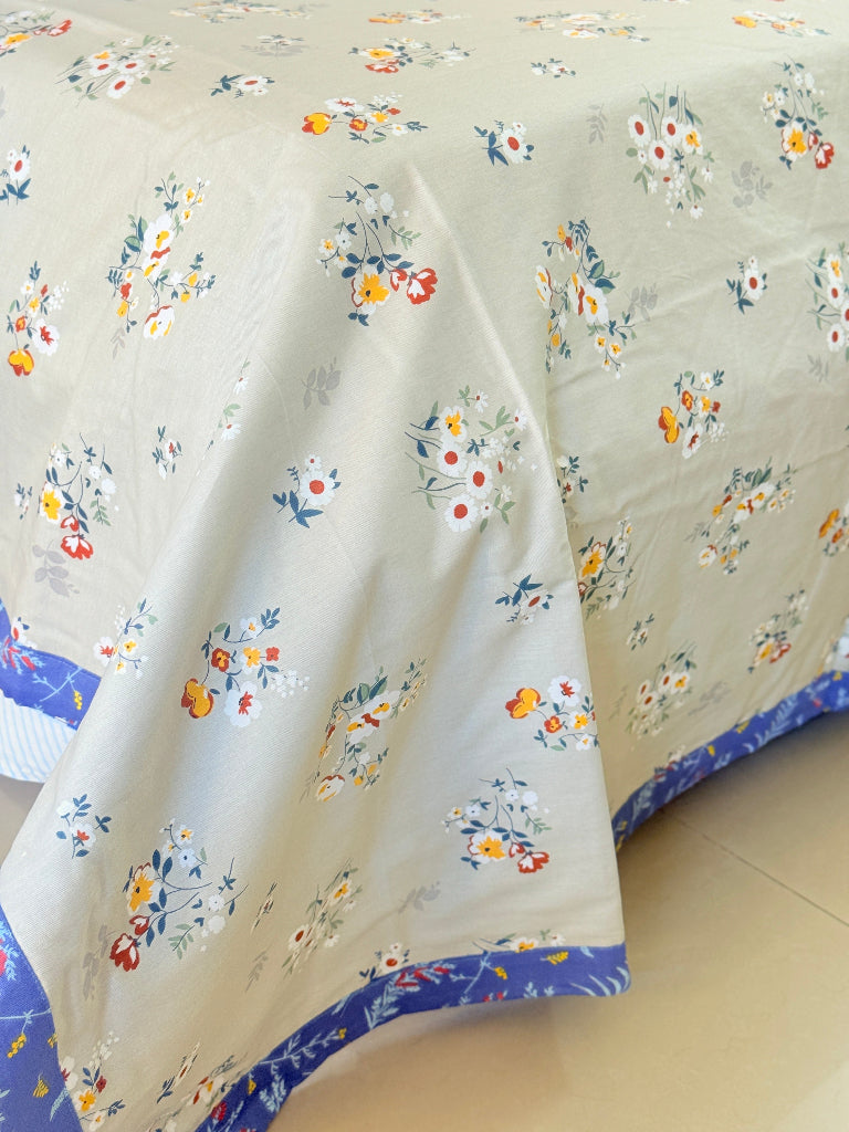 Blue Florals Single Cotton Dohar