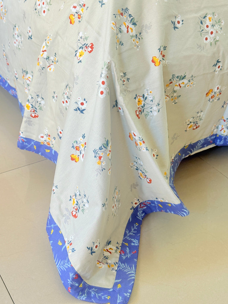 Blue Florals Single Cotton Dohar