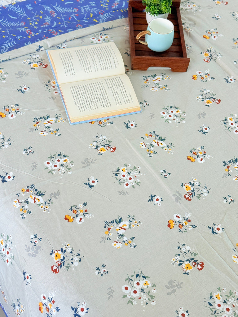 Blue Florals Single Cotton Dohar