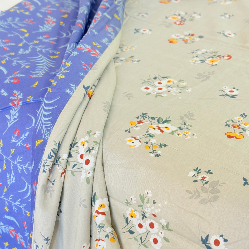 Blue Florals Single Cotton Dohar