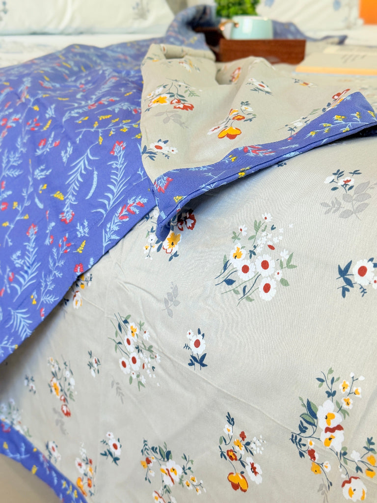 Blue Florals Single Cotton Dohar