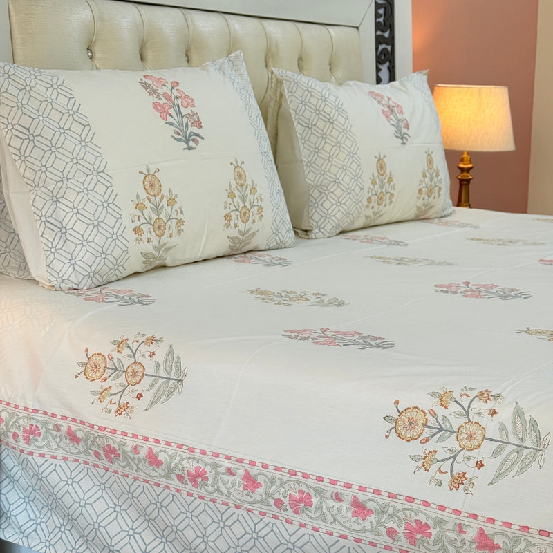 Subtle and Serene Hand Blocked Sheet