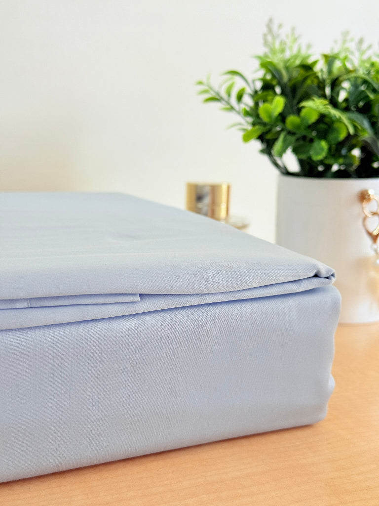 Icey Blue Solid Bedsheet