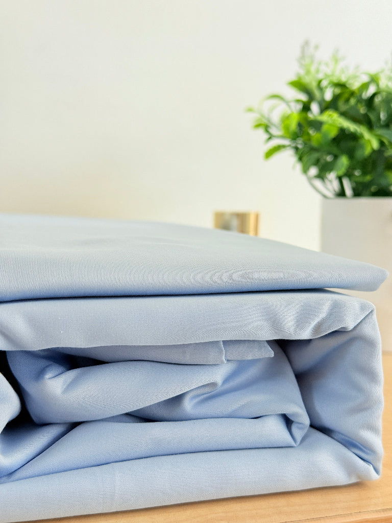 Icey Blue Solid Bedsheet