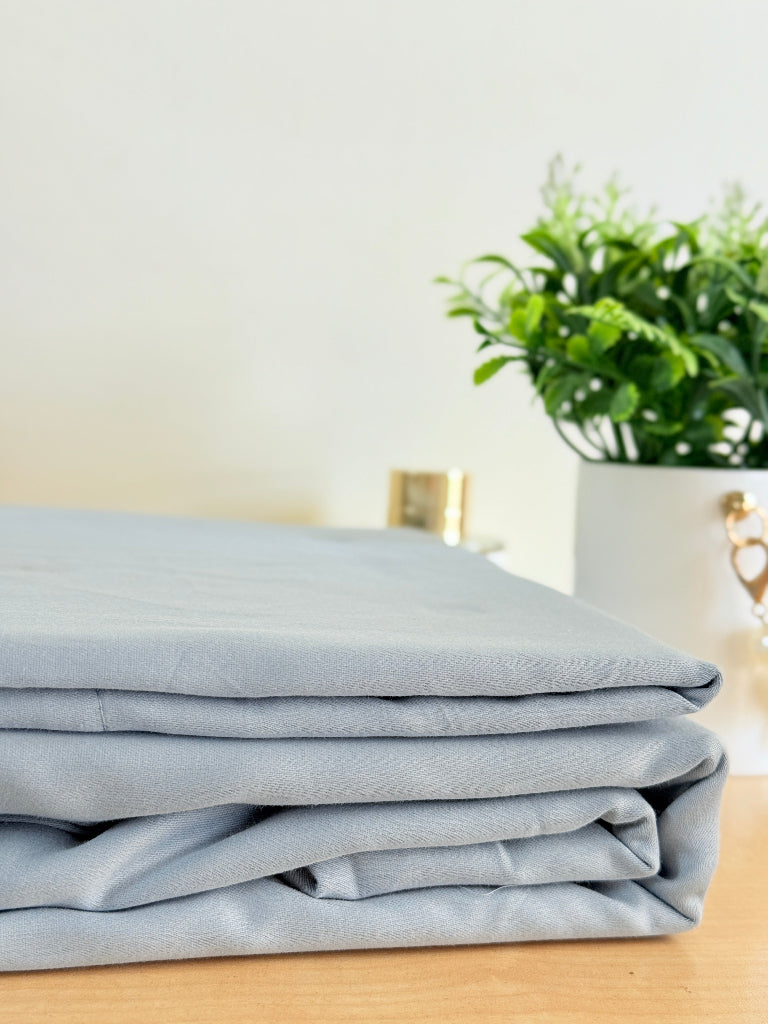 Powder Blue Solid Bedsheet