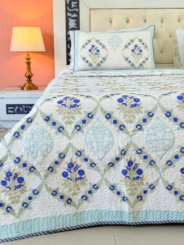 Botanique Hand Blocked Quilted Bedcover