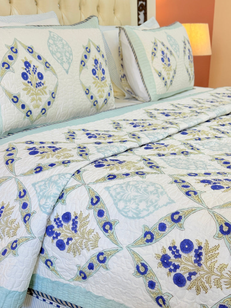 Botanique Hand Blocked Quilted Bedcover