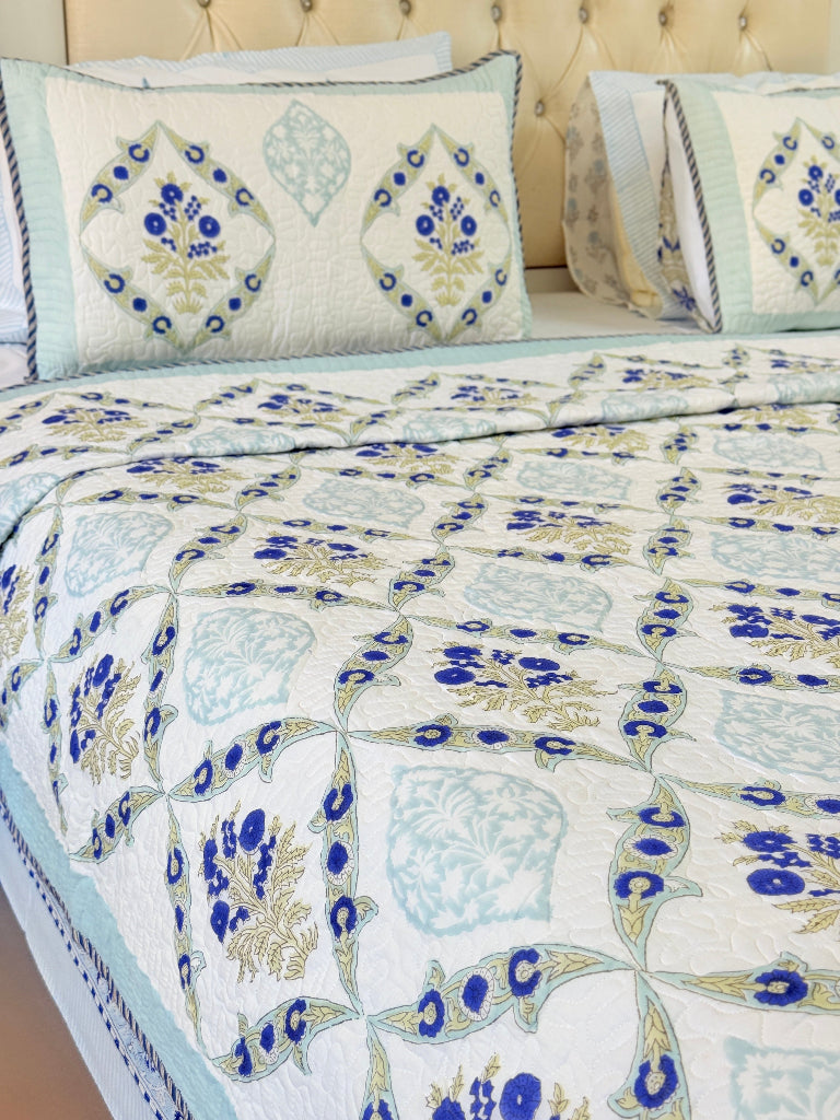 Botanique Hand Blocked Quilted Bedcover
